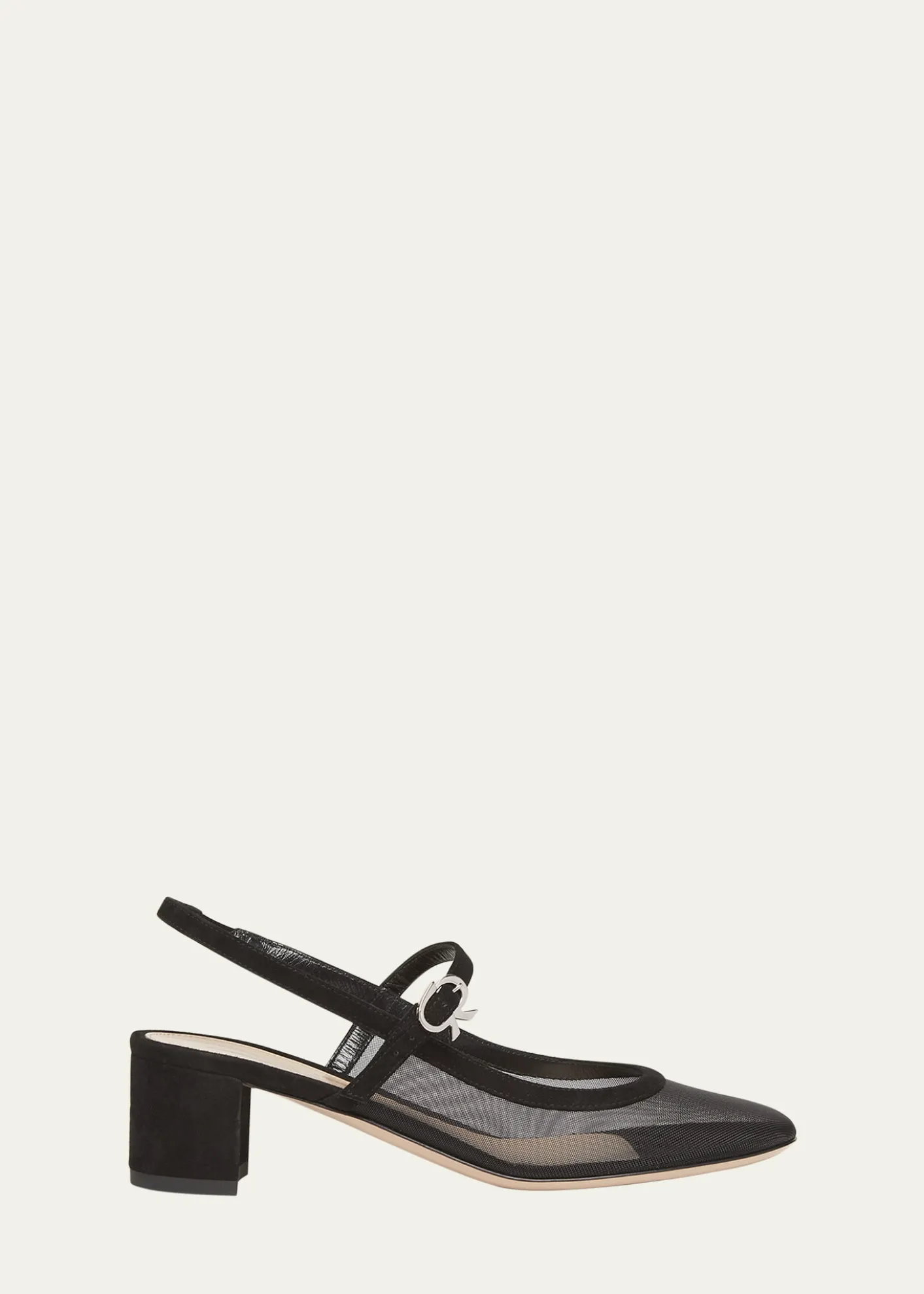 Gianvito RossiMesh Mary Jane Ballerina Pumps