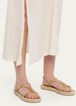 Gianvito RossiMetallic Nappa Leather Espadrille Sandals