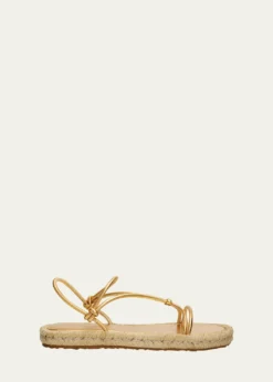 Gianvito RossiMetallic Nappa Leather Espadrille Sandals