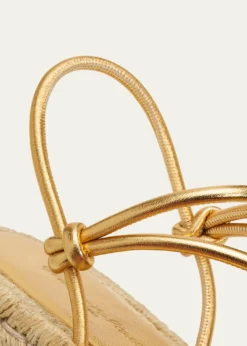 Gianvito RossiMetallic Nappa Leather Espadrille Sandals