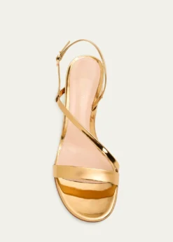 Gianvito Rossi45mm Betsy Metallic Leather Sandals