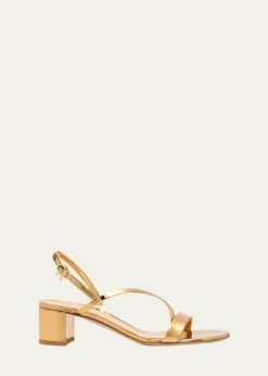 Gianvito Rossi45mm Betsy Metallic Leather Sandals
