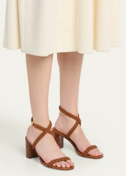 Gianvito Rossi70mm Braided Leather Sandals