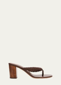 Gianvito Rossi70mm Braided Nappa Leather Thong Sandals
