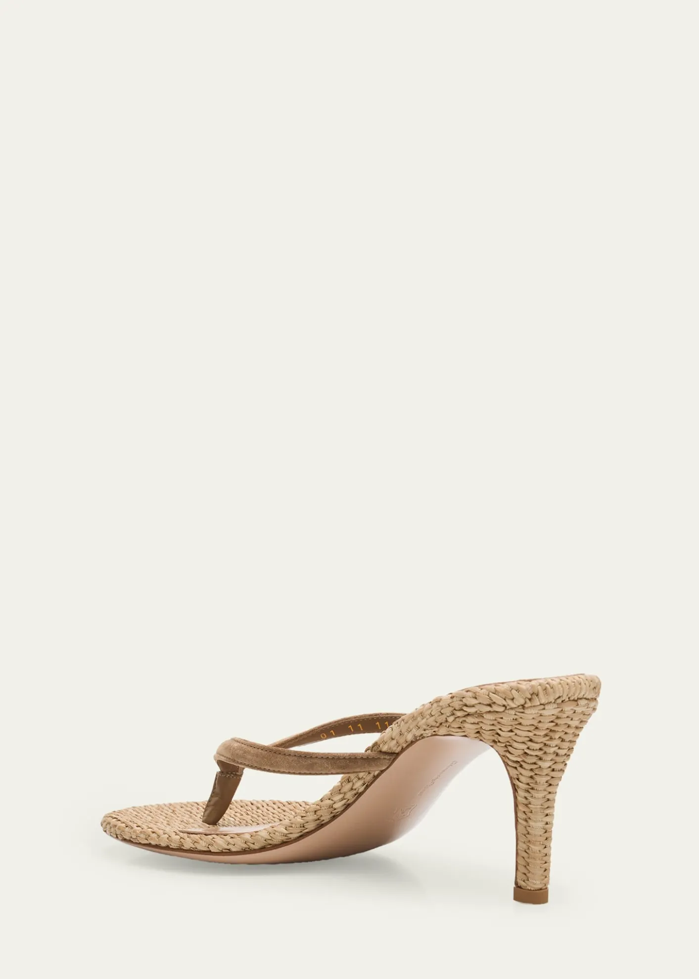Gianvito Rossi70mm Calypso Suede and Raffia Heeled Thong Sandals