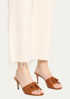 Gianvito Rossi70mm Cutout Leather Mule Sandals