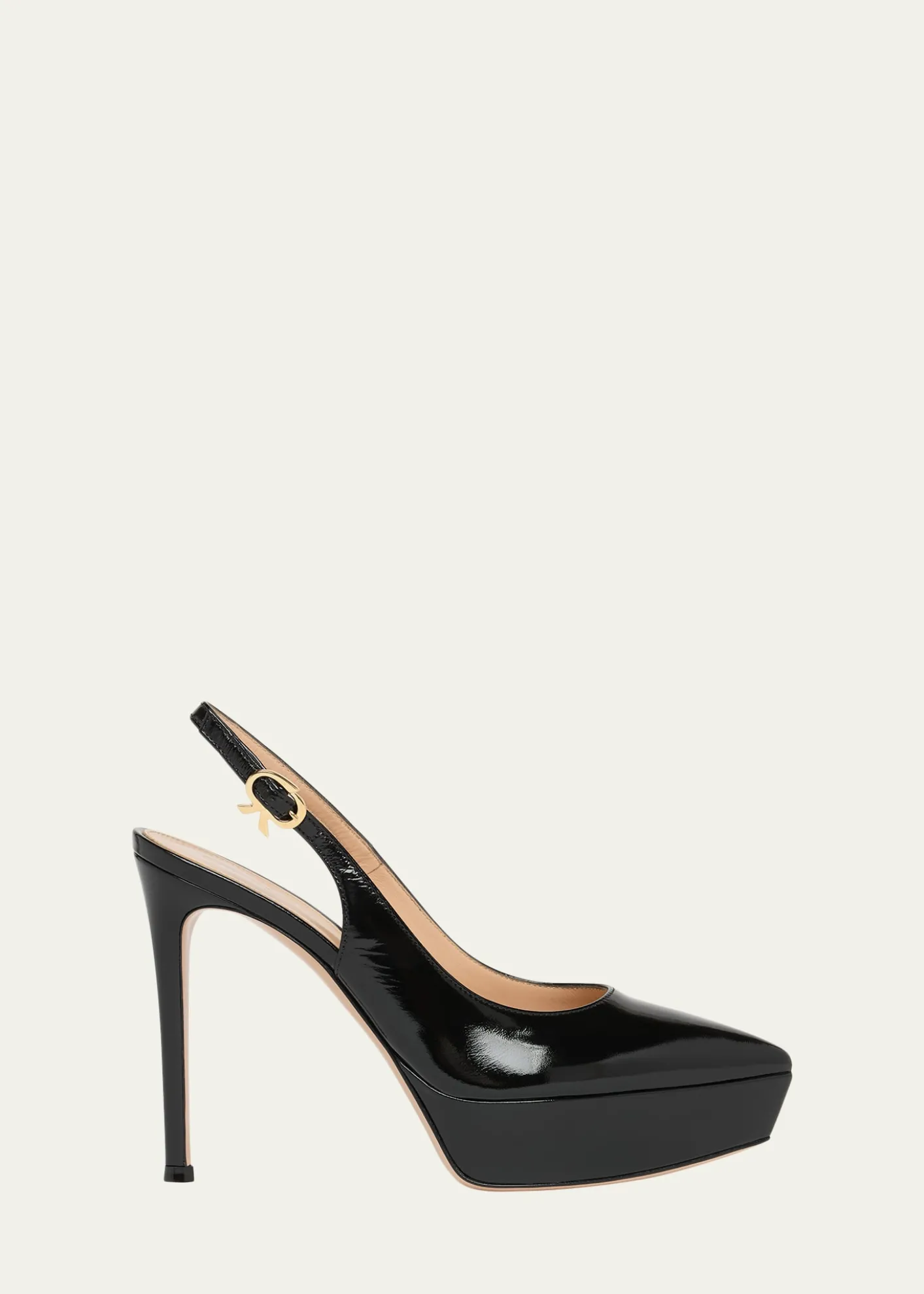 Gianvito Rossi85mm Dasha Patent Leather Platform Slingback Pumps