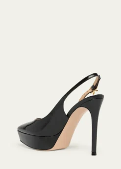 Gianvito Rossi85mm Dasha Patent Leather Platform Slingback Pumps