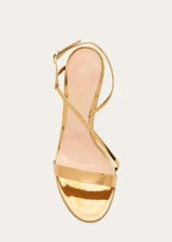 Gianvito Rossi95mm Manhattan Metallic Leather Sandals