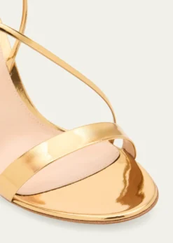 Gianvito Rossi95mm Manhattan Metallic Leather Sandals
