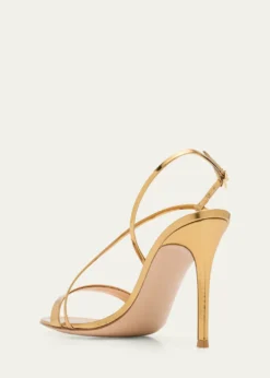 Gianvito Rossi95mm Manhattan Metallic Leather Sandals