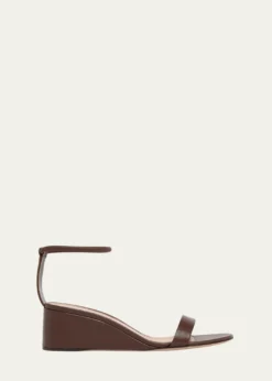 Gianvito Rossi45mm Nappa Leather Wedge Sandals