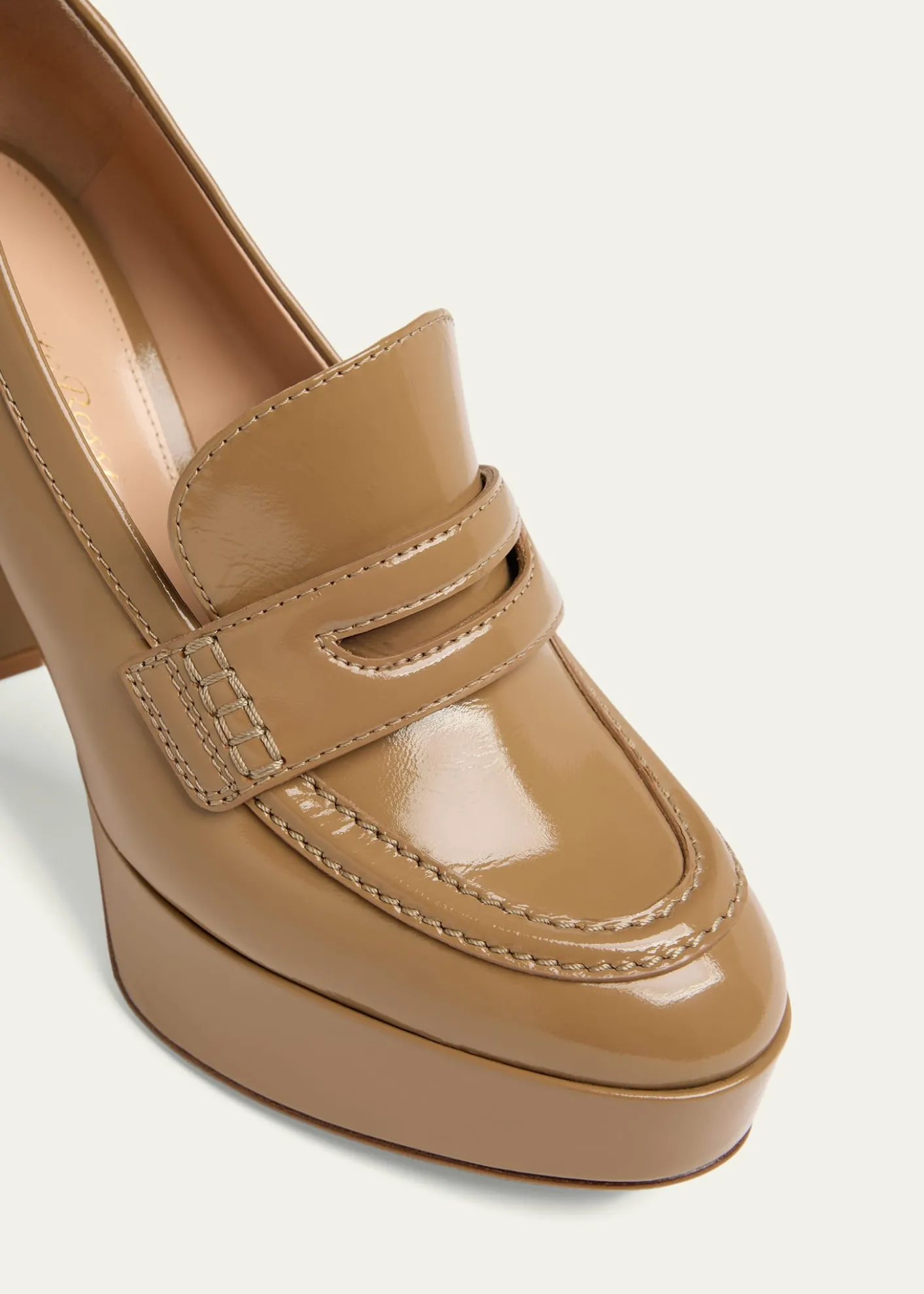 Gianvito Rossi70mm Patent Platform Penny Loafers