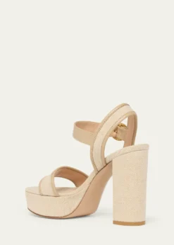 Gianvito Rossi70mm Platform Leather-Trimmed Canvas Sandals