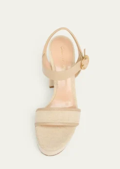 Gianvito Rossi70mm Platform Leather-Trimmed Canvas Sandals