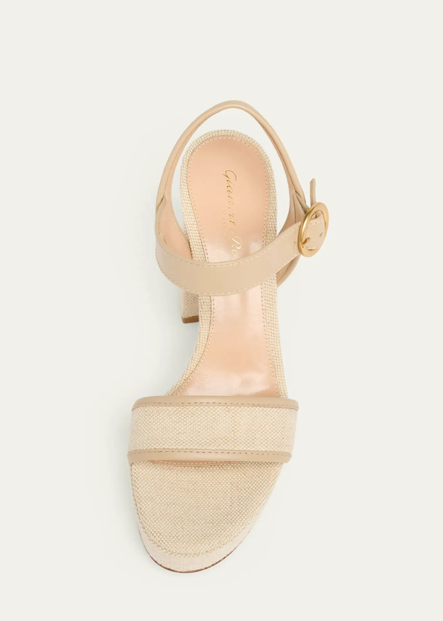 Gianvito Rossi70mm Platform Leather-Trimmed Canvas Sandals
