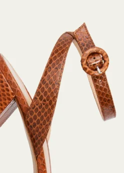 Gianvito Rossi70mm Plexi Snake-Embossed Leather Platform Sandals