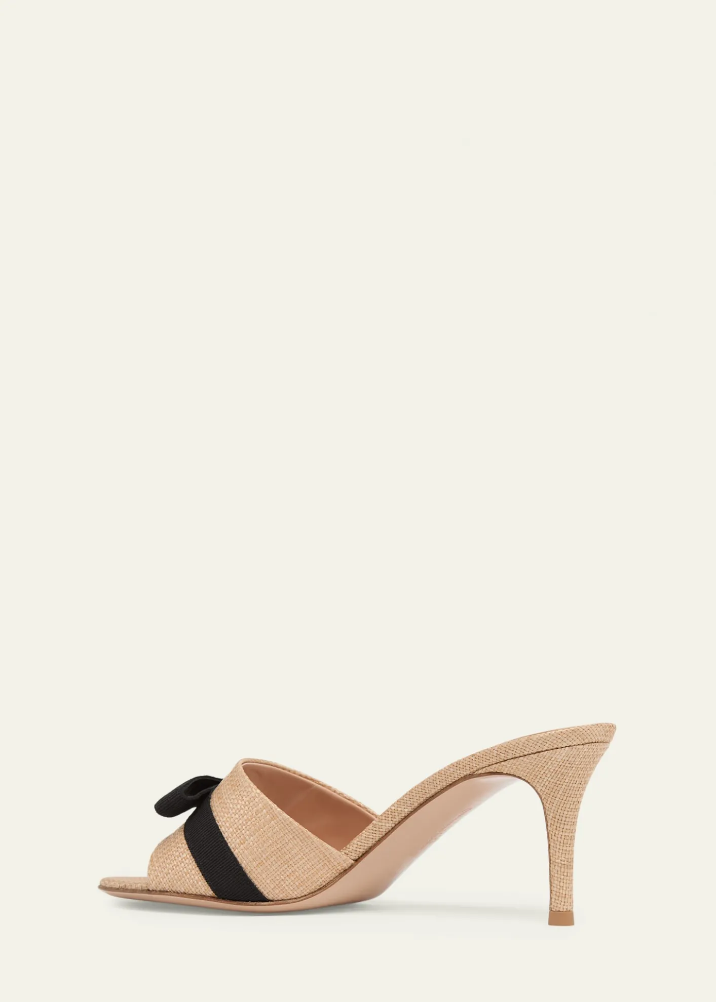 Gianvito Rossi70mm Raffia Bow Mule Sandals