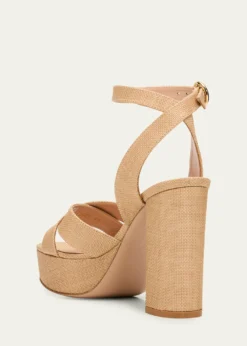 Gianvito Rossi70mm Raffia Platform Sandals