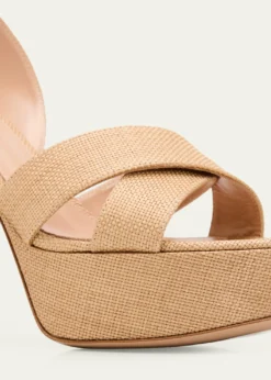 Gianvito Rossi70mm Raffia Platform Sandals