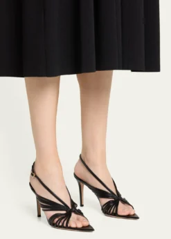 Gianvito Rossi85mm Strappy Leather Pointed-Toe Sandals