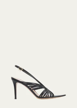 Gianvito Rossi85mm Strappy Leather Pointed-Toe Sandals
