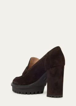 Gianvito Rossi70mm Suede Platform Penny Loafers