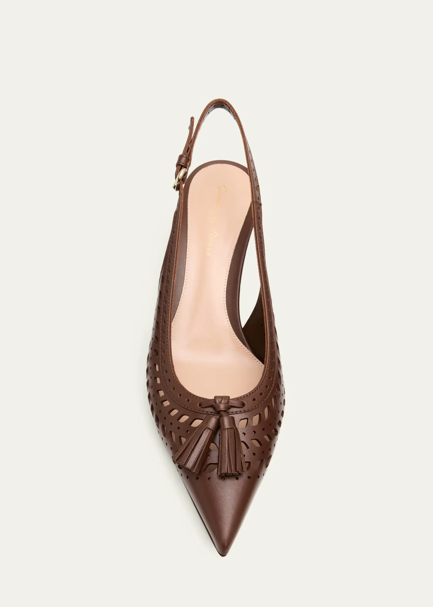 Gianvito Rossi55mm Vitello Cutout Leather Slingback Pumps