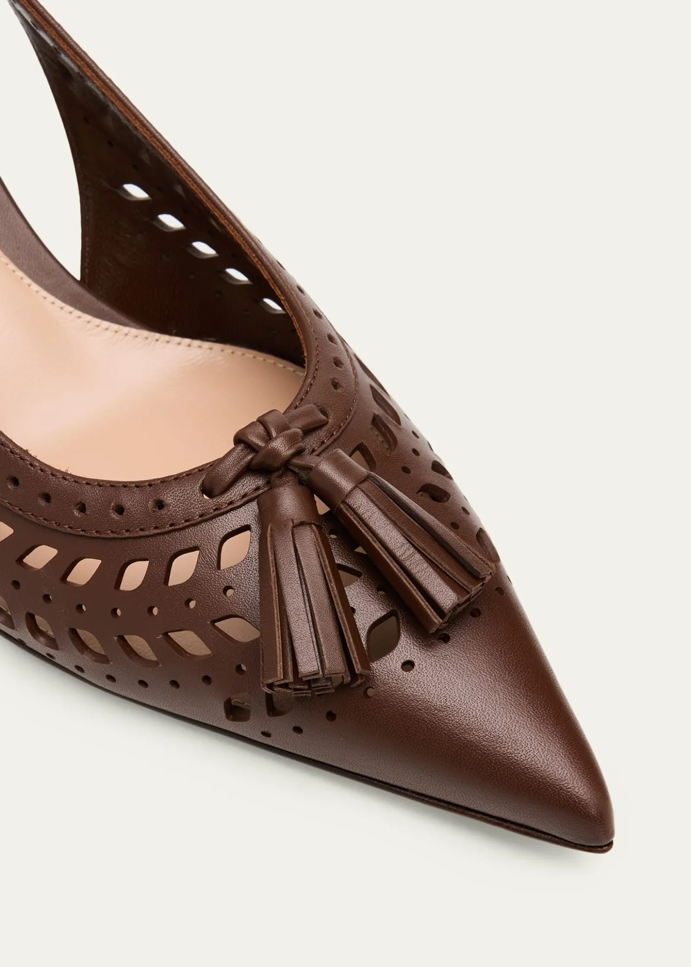 Gianvito Rossi55mm Vitello Cutout Leather Slingback Pumps