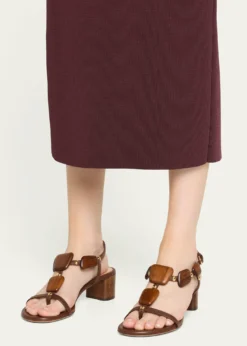 Gianvito Rossi45mm Wooden Leather Sandals