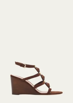 Gianvito Rossi70mm Wooden Stud Suede Caged Sandals
