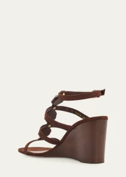 Gianvito Rossi70mm Wooden Stud Suede Caged Sandals