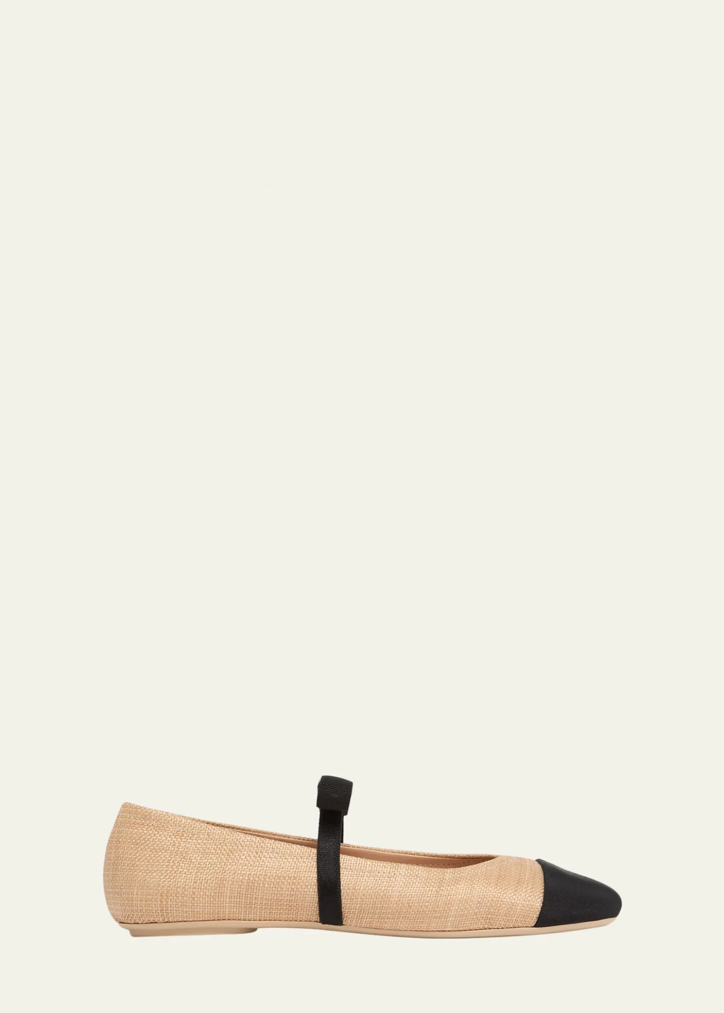 Gianvito RossiRaffia Bow Ballerina Flats