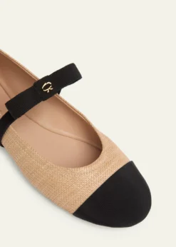 Gianvito RossiRaffia Bow Ballerina Flats