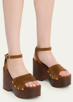 Gianvito RossiSuede Ankle-Strap Platform Sandals