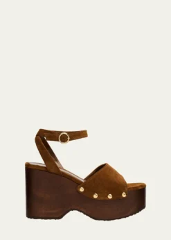 Gianvito RossiSuede Ankle-Strap Platform Sandals