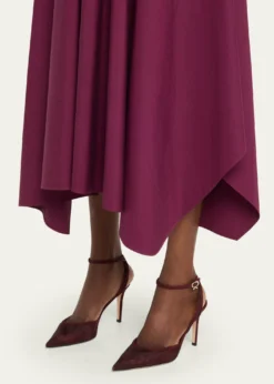 Gianvito RossiSuede Organza Ankle-Strap Pumps