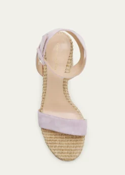 Gianvito RossiSuede Raffia Ankle-Strap Sandals