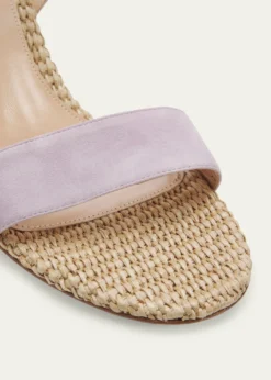Gianvito RossiSuede Raffia Ankle-Strap Sandals