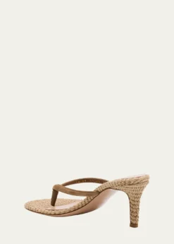 Gianvito RossiSuede Raffia Heeled Thong Sandals