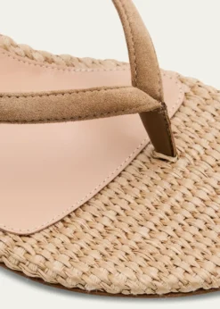 Gianvito RossiSuede Raffia Heeled Thong Sandals