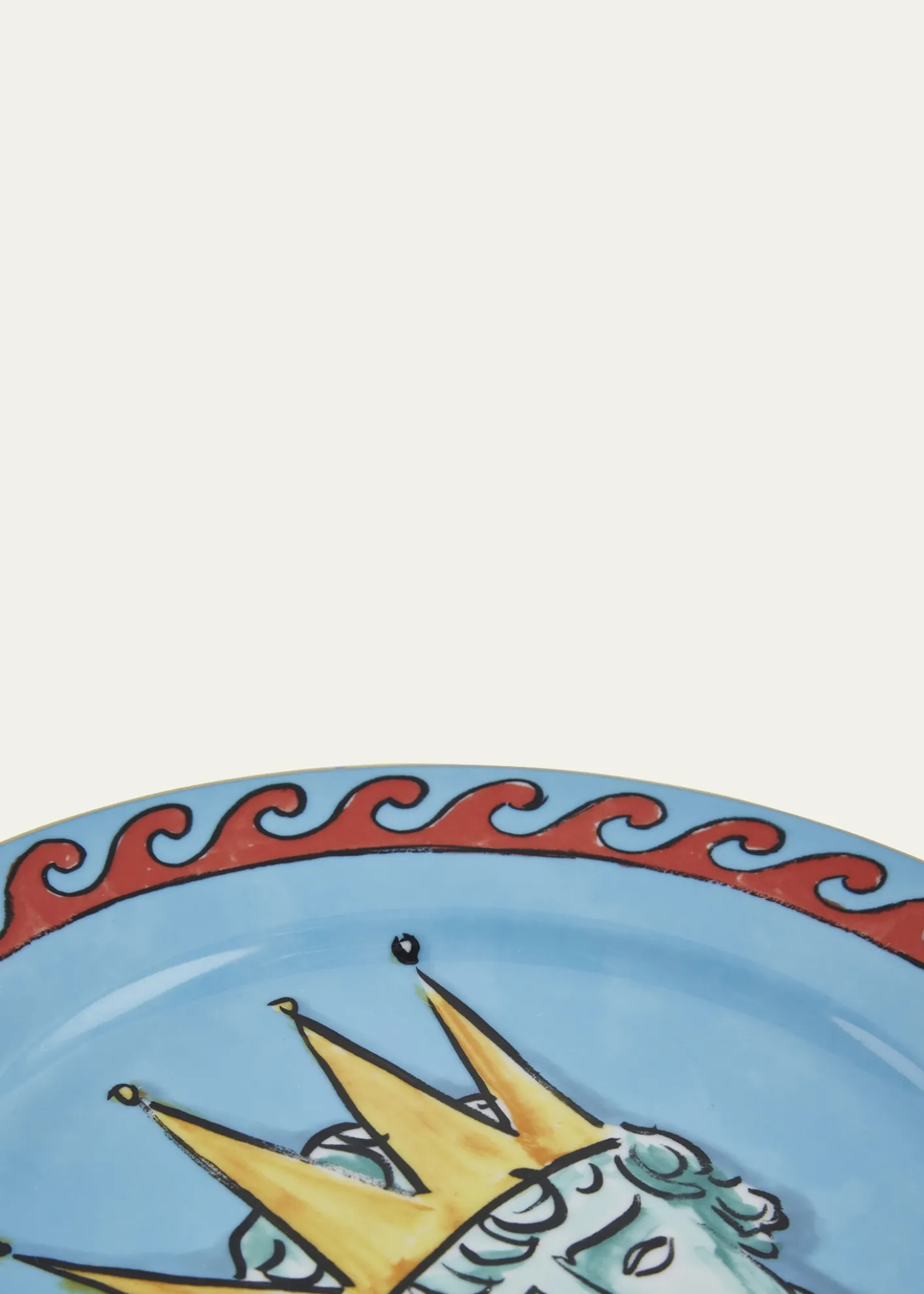 GINORI 1735II Viaggio di Nettuno Blue Dinner Plate
