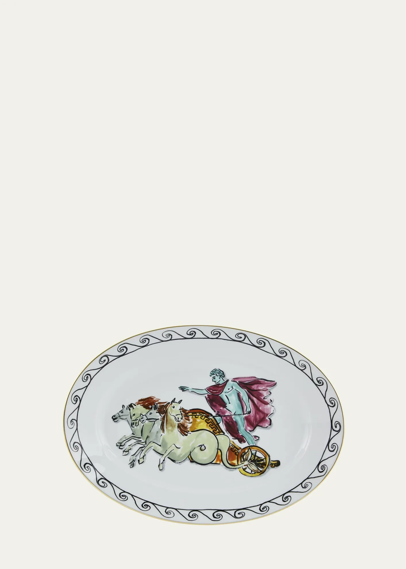 GINORI 1735Il Viaggio di Nettuno Oval Platter, White