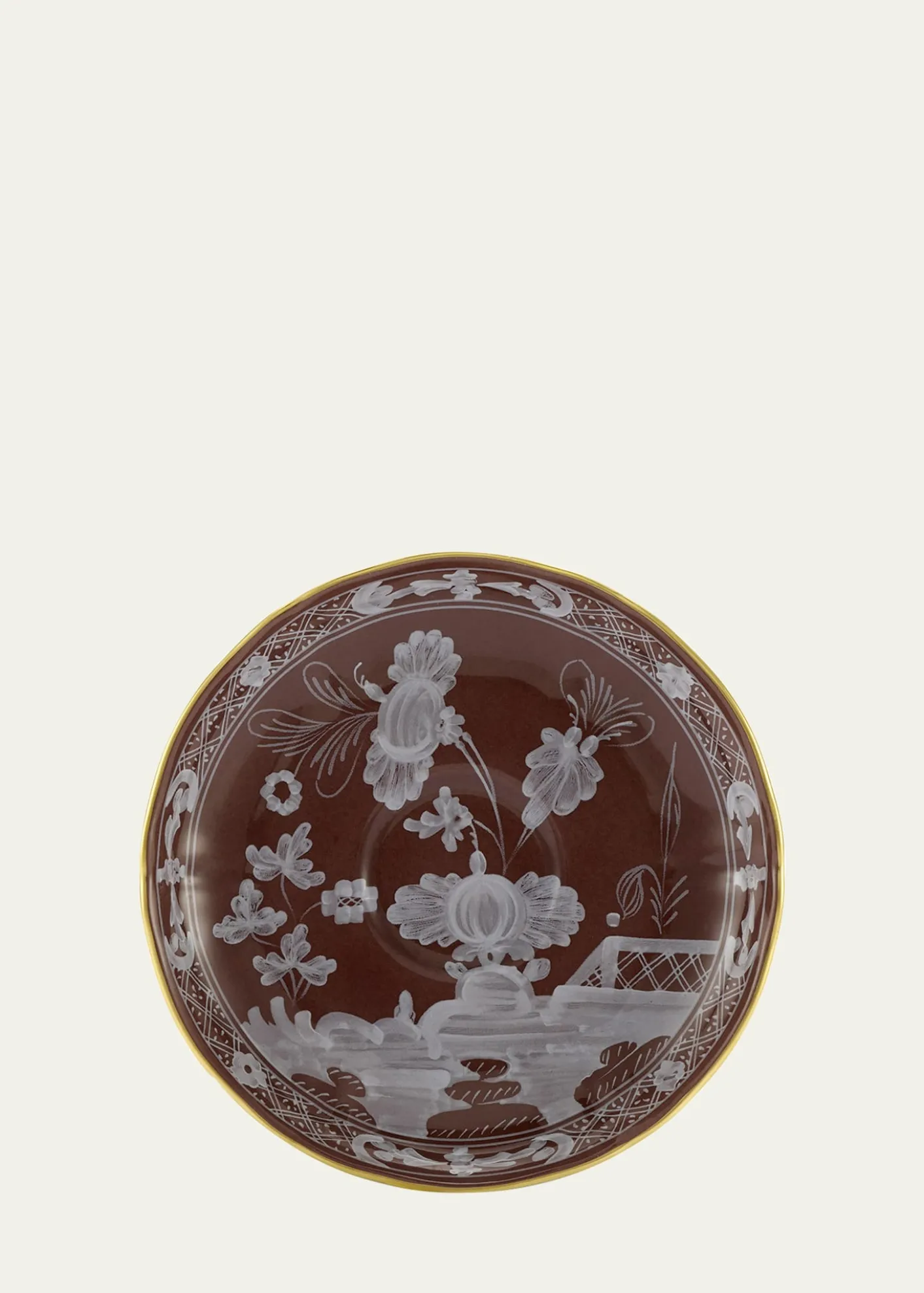 GINORI 1735Oriente Italiano Coffee Saucer, Castagna