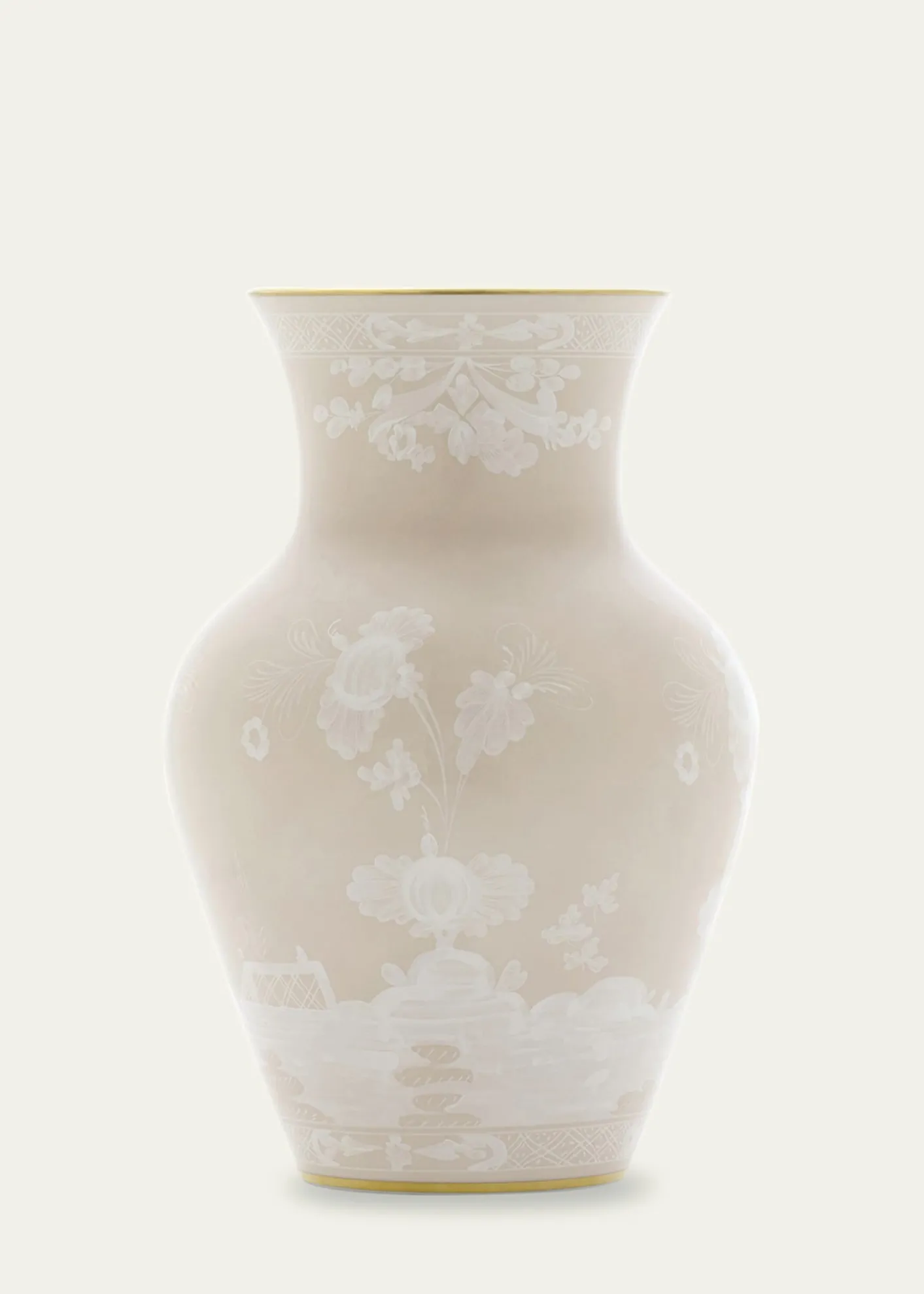 GINORI 1735Oriente Italiano Meringa Ming Vase - 10"