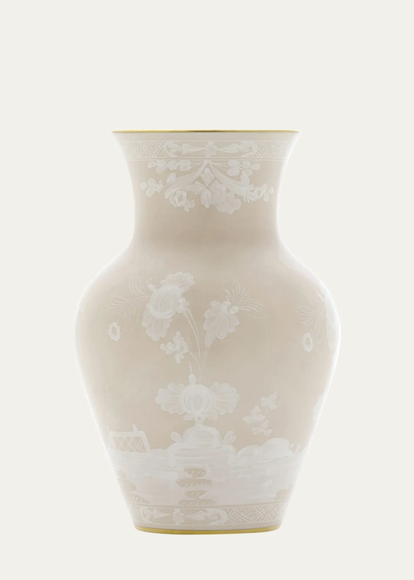GINORI 1735Oriente Italiano Meringa Ming Vase - 10"