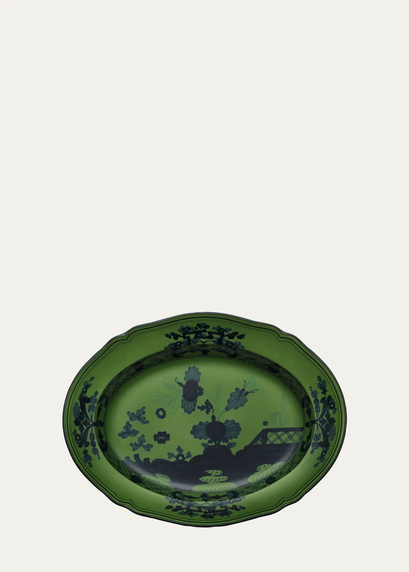 GINORI 1735Oriente Italiano Oval Platter, Malachite