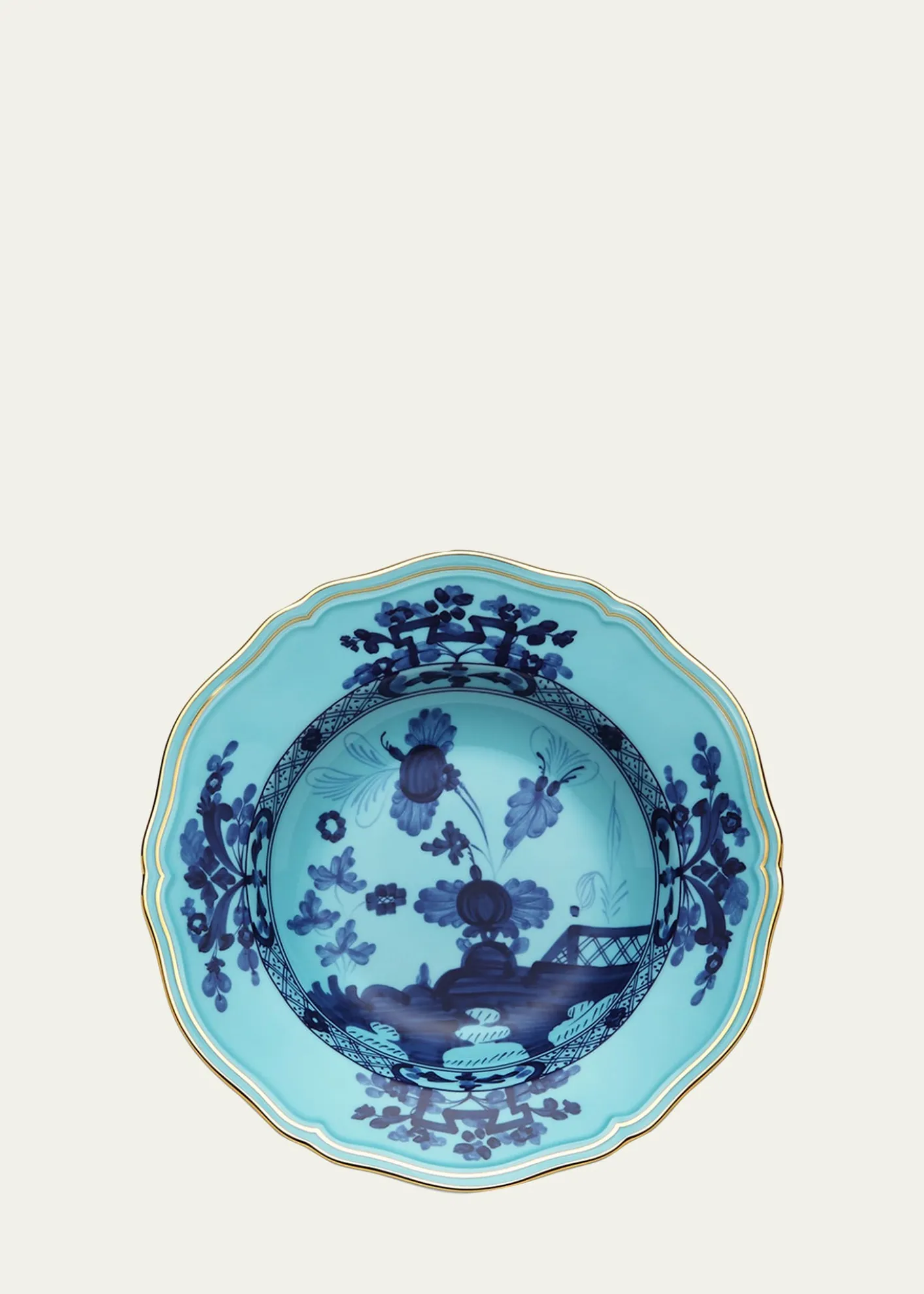 GINORI 1735Oriente Italiano Rim Soup Plate, Iris