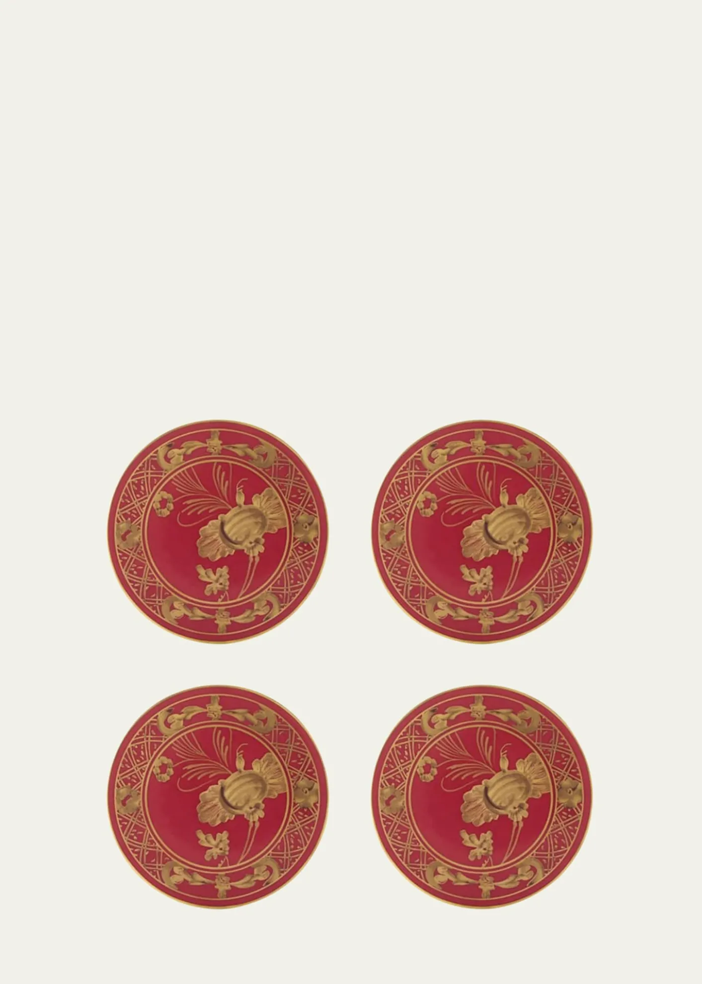 GINORI 1735Oriente Italiano Rubrum Coasters, Set of 4