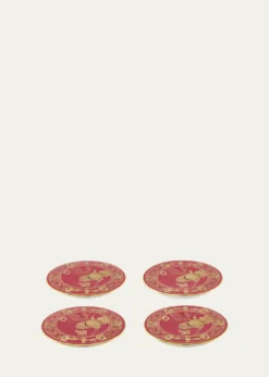 GINORI 1735Oriente Italiano Rubrum Coasters, Set of 4